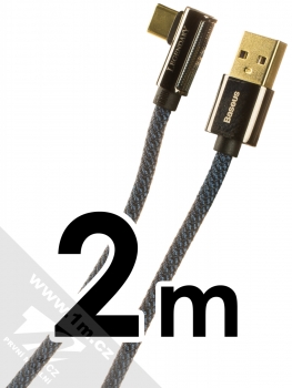 Baseus Legend Elbow Cable zalomený opletený USB Type-C kabel 66W délky 2 metry (CACS000503) modrá (blue)