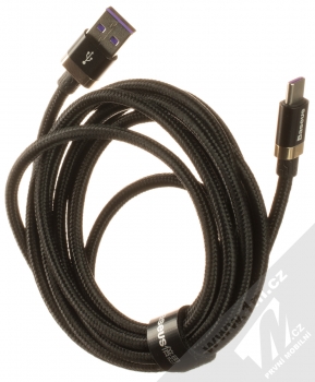 Baseus Purple Gold opletený USB kabel délky 2 metry s USB Type-C konektorem (CATZH-BV1) černá zlatá (black gold) komplet
