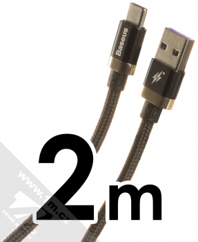 Baseus Purple Gold opletený USB kabel délky 2 metry s USB Type-C konektorem (CATZH-BV1) černá zlatá (black gold)