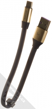 Baseus Simple Cable plochý USB kabel délky 23cm s USB Type-C konektorem (CATMBJ-BV3) zlatá černá (gold black)