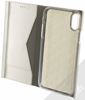 Beeyo Book Grande flipové pouzdro pro Apple iPhone X stříbrná (silver) otevřené