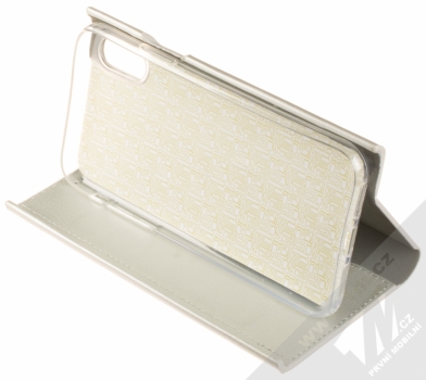 Beeyo Book Grande flipové pouzdro pro Apple iPhone X stříbrná (silver) stojánek