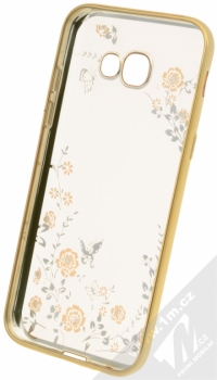 Beeyo Secret Garden pokovený ochranný kryt pro Samsung Galaxy A5 (2017) zlatá průhledná (gold transparent) zepředu