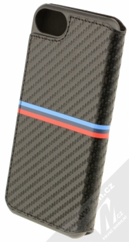 BMW M Tricolor Carbon BookType Case flipové pouzdro pro Apple iPhone 7 (BMFLBKP7MSSCA) černá (carbon black) zezadu