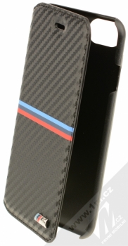 BMW M Tricolor Carbon BookType Case flipové pouzdro pro Apple iPhone 7 (BMFLBKP7MSSCA) černá (carbon black)