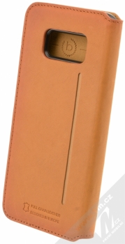 Bugatti Parigi Full Grain Leather Booklet Case flipové pouzdro z pravé kůže pro Samsung Galaxy S8 hnědá (cognac) zezadu