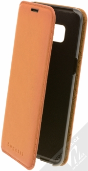 Bugatti Parigi Full Grain Leather Booklet Case flipové pouzdro z pravé kůže pro Samsung Galaxy S8 hnědá (cognac)