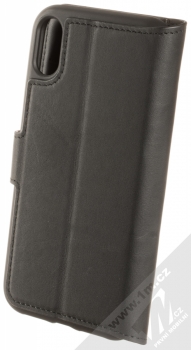 Bugatti Zurigo Full Grain Leather Booklet Case flipové pouzdro z pravé kůže pro Apple iPhone XR černá (black) zezadu
