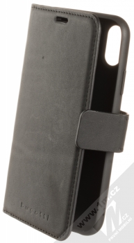 Bugatti Zurigo Full Grain Leather Booklet Case flipové pouzdro z pravé kůže pro Apple iPhone XR černá (black)