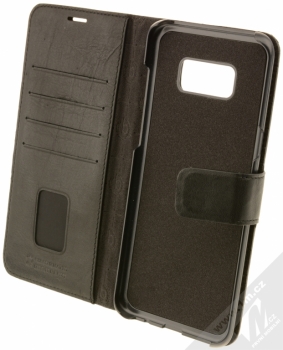 Bugatti Zurigo Full Grain Leather Booklet Case flipové pouzdro z pravé kůže pro Samsung Galaxy S8 Plus černá (black) otevřené