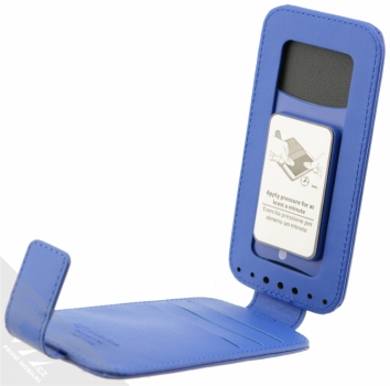 CellularLine Flap Uni Agenda XL univerzální flipové pouzdro pro mobilní telefon, mobil, smartphone modrá (blue) otevřené