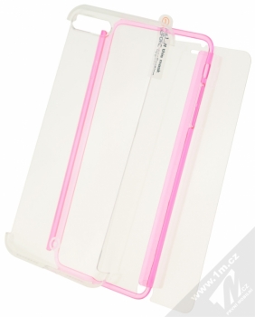 Celly Body360 ochranný kryt a tvrzené sklo pro Apple iPhone 7 Plus růžová (pink) komplet zezadu