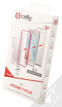 Celly Body360 ochranný kryt a tvrzené sklo pro Apple iPhone 7 Plus růžová (pink) krabička
