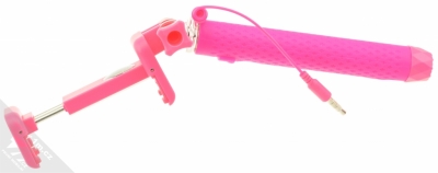 Celly Selfie Mini teleskopická tyč, držák do ruky s tlačítkem spouště přes audio konektor jack 3,5mm růžová (pink) rozpětí držáku