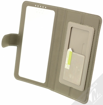 Celly View Unica XL univerzální flipové pouzdro pro mobilní telefon, mobil, smartphone bílá (white) otevřené