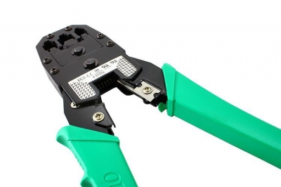 1Mcz Krimpovací kleště pro telefonní síť a nožík černá zelená (black green)