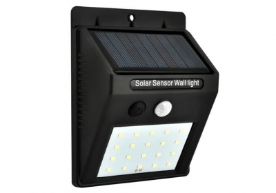 1Mcz DS-GL08 Solární nástěnná lampa se senzorem pohybu a světla 20x LED černá (black)