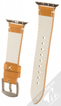 Dahase Stitched Fine Leather Strap kožený pásek na zápěstí pro Apple Watch 42mm, Watch 44mm hnědá (brown) zezadu