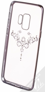 Devia Crystal Soft Case Iris pokovený ochranný kryt s motivem pro Samsung Galaxy S9 černá (gunmetal black) zepředu