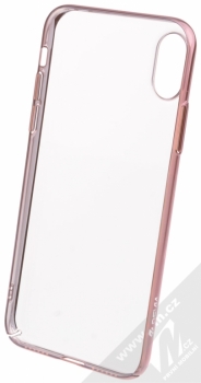Devia Glimmer Updated pokovený ochranný kryt pro Apple iPhone X růžově zlatá (rose gold) zepředu