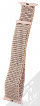 Devia Nylon Sport Band nylonový pásek na zápěstí pro Apple Watch 42mm, Watch 44mm, Watch 45mm světle růžová (pink sand) v přímce