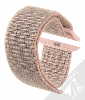 Devia Nylon Sport Band nylonový pásek na zápěstí pro Apple Watch 42mm, Watch 44mm, Watch 45mm světle růžová (pink sand) zezadu