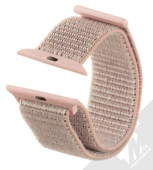 Devia Nylon Sport Band nylonový pásek na zápěstí pro Apple Watch 42mm, Watch 44mm, Watch 45mm světle růžová (pink sand)