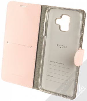 Fixed Fit Dušinka Jasmínka flipové pouzdro s motivem pro Samsung Galaxy A6 (2018) světle růžová (light pink) otevřené