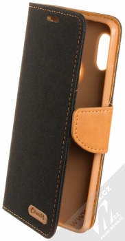 Forcell Canvas Book flipové pouzdro pro Xiaomi Redmi Note 5 černá hnědá (black camel)