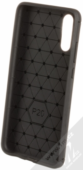 Forcell Carbon ochranný kryt pro Huawei P20 černá (black) zepředu