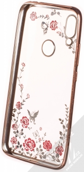 Forcell Diamond Flower TPU ochranný kryt pro Xiaomi Redmi 7 růžově zlatá (rose gold) zepředu