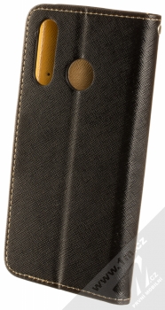 Forcell Fancy Book flipové pouzdro pro Huawei P30 Lite černá zlatá (black gold) zezadu
