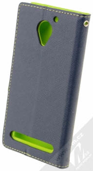 Forcell Fancy Book flipové pouzdro pro Lenovo Vibe C2 modro limetkově zelená (blue lime) zezadu