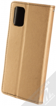 Forcell Fancy Book flipové pouzdro pro Samsung Galaxy A71 zlatá černá (gold black) zezadu
