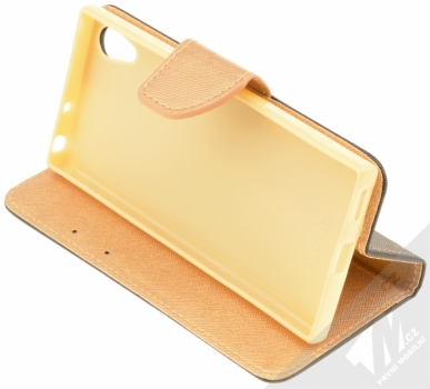 Forcell Fancy Book flipové pouzdro pro Sony Xperia XA1 černá zlatá (black gold) stojánek