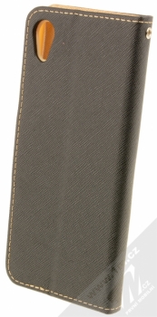 Forcell Fancy Book flipové pouzdro pro Sony Xperia XA1 černá zlatá (black gold) zezadu
