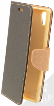 Forcell Fancy Book flipové pouzdro pro Sony Xperia XA1 černá zlatá (black gold)