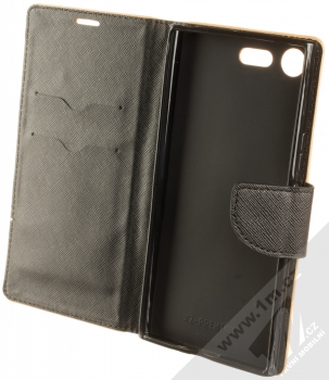 Forcell Fancy Book flipové pouzdro pro Sony Xperia XZ Premium béžová černá (beige black) otevřené