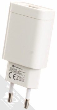 Forcell Impulse USB Charger nabíječka do sítě s USB výstupem + USB kabel s USB Type-C konektorem bílá (white) nabíječka zezadu