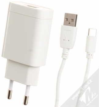 Forcell Impulse USB Charger nabíječka do sítě s USB výstupem + USB kabel s USB Type-C konektorem bílá (white)