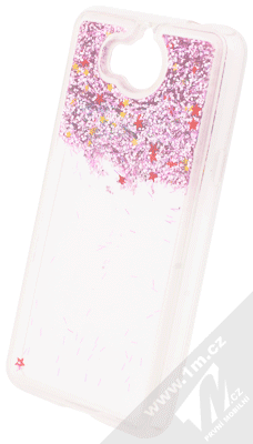 Forcell Sand ochranný kryt s přesýpacím efektem třpytek pro Huawei Y5 (2017), Y6 (2017) růžová (pink)