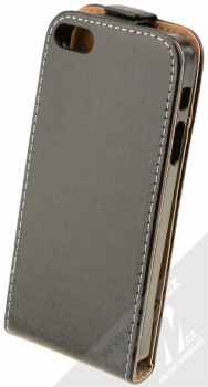 ForCell Slim Flip Flexi otevírací pouzdro pro Apple iPhone 5, iPhone 5S černá (black) zezadu