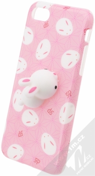 Forcell Squishy ochranný kryt s antistresovou postavičkou pro Apple iPhone 7, iPhone 8 bílý zajíček růžová (white bunny pink)
