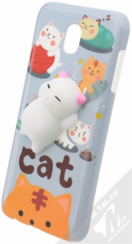 Forcell Squishy ochranný kryt s antistresovou postavičkou pro Samsung Galaxy J5 (2017) bílá kočička šedá (white cat grey)