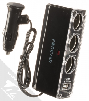 Forever CSS-03 Car Socket Splitter with USB nabíječka do auta s 3x CL a 1x USB výstupy černá (black)