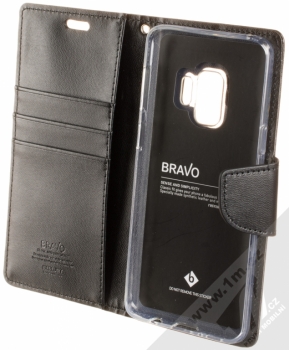 Goospery Bravo Diary flipové pouzdro pro Samsung Galaxy S9 černá (black) otevřené