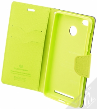 Goospery Fancy Diary flipové pouzdro pro Xiaomi Redmi 3 Pro, Redmi 3S Prime modro limetkově zelená (blue / lime) otevřené