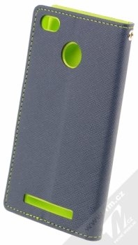 Goospery Fancy Diary flipové pouzdro pro Xiaomi Redmi 3 Pro, Redmi 3S Prime modro limetkově zelená (blue / lime) zezadu