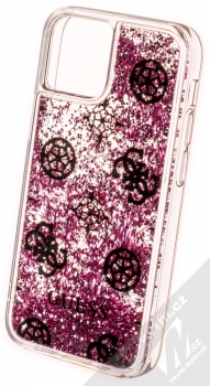 Guess Peony Liquid Glitter ochranný kryt s přesýpacím efektem třpytek pro Apple iPhone 13 mini (GUHCP13SLGPEPI) zlatá růžová (gold pink) zezadu