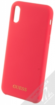 Guess Silicone Logo ochranný kryt pro Apple iPhone X, iPhone XS (GUHCPXLSGLRE) červená (red)